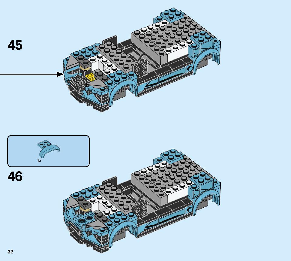 Formula E Panasonic Jaguar Racing GEN2 car & Jaguar I-PACE eTROPHY 76898 LEGO information LEGO instructions 32 page
