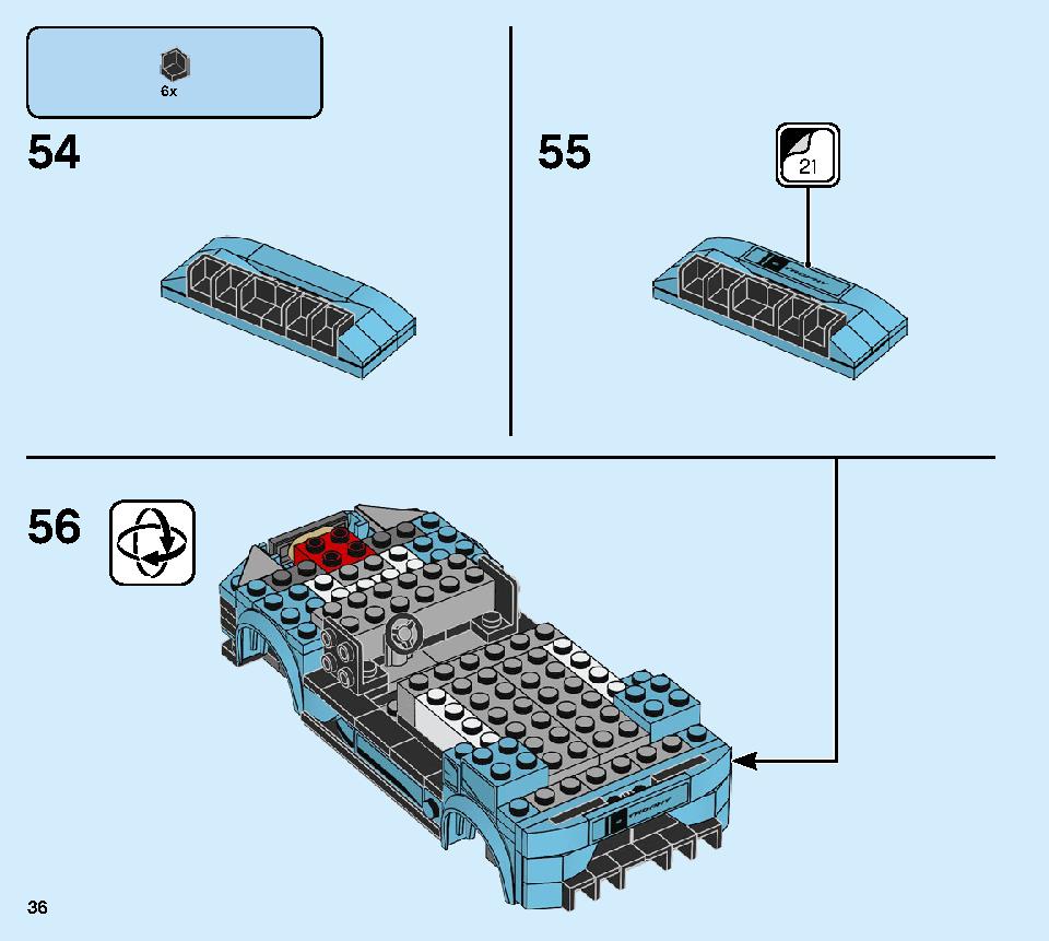 포뮬라 E 파나소닉 재규어 레이싱 GEN2 & 재규어 I-PACE 이트로피 76898 레고 세트 제품정보 레고 조립설명서 36 page