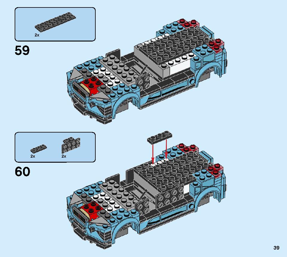 Formula E Panasonic Jaguar Racing GEN2 car & Jaguar I-PACE eTROPHY 76898 LEGO information LEGO instructions 39 page