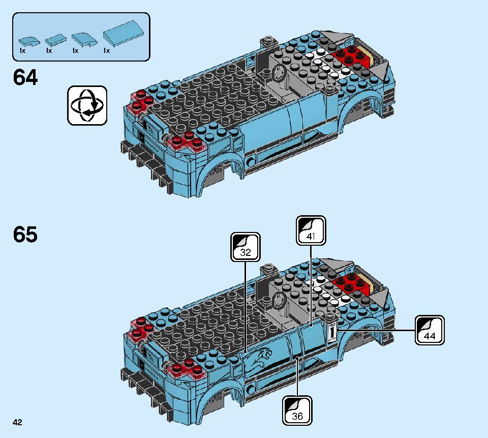 Formula E Panasonic Jaguar Racing GEN2 car & Jaguar I-PACE eTROPHY 76898 LEGO information LEGO instructions 42 page