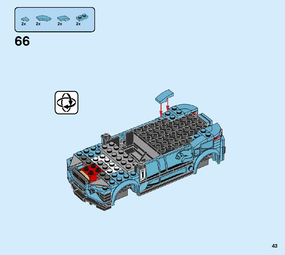 Formula E Panasonic Jaguar Racing GEN2 car & Jaguar I-PACE eTROPHY 76898 LEGO information LEGO instructions 43 page