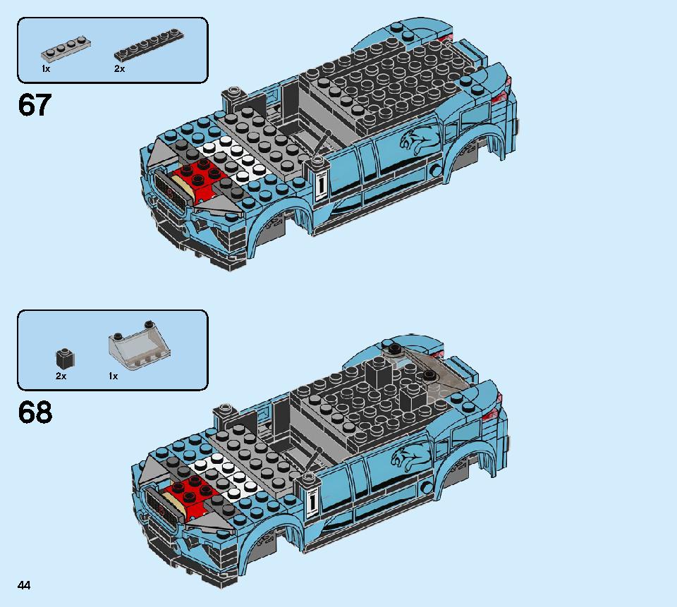 Formula E Panasonic Jaguar Racing GEN2 car & Jaguar I-PACE eTROPHY 76898 LEGO information LEGO instructions 44 page
