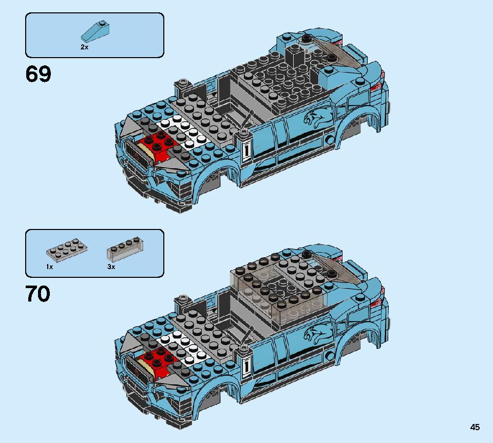 Formula E Panasonic Jaguar Racing GEN2 car & Jaguar I-PACE eTROPHY 76898 LEGO information LEGO instructions 45 page