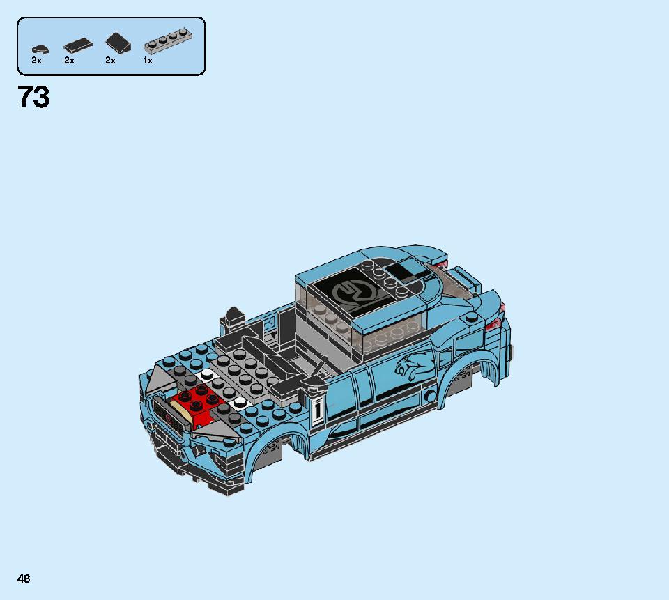 Formula E Panasonic Jaguar Racing GEN2 car & Jaguar I-PACE eTROPHY 76898 LEGO information LEGO instructions 48 page