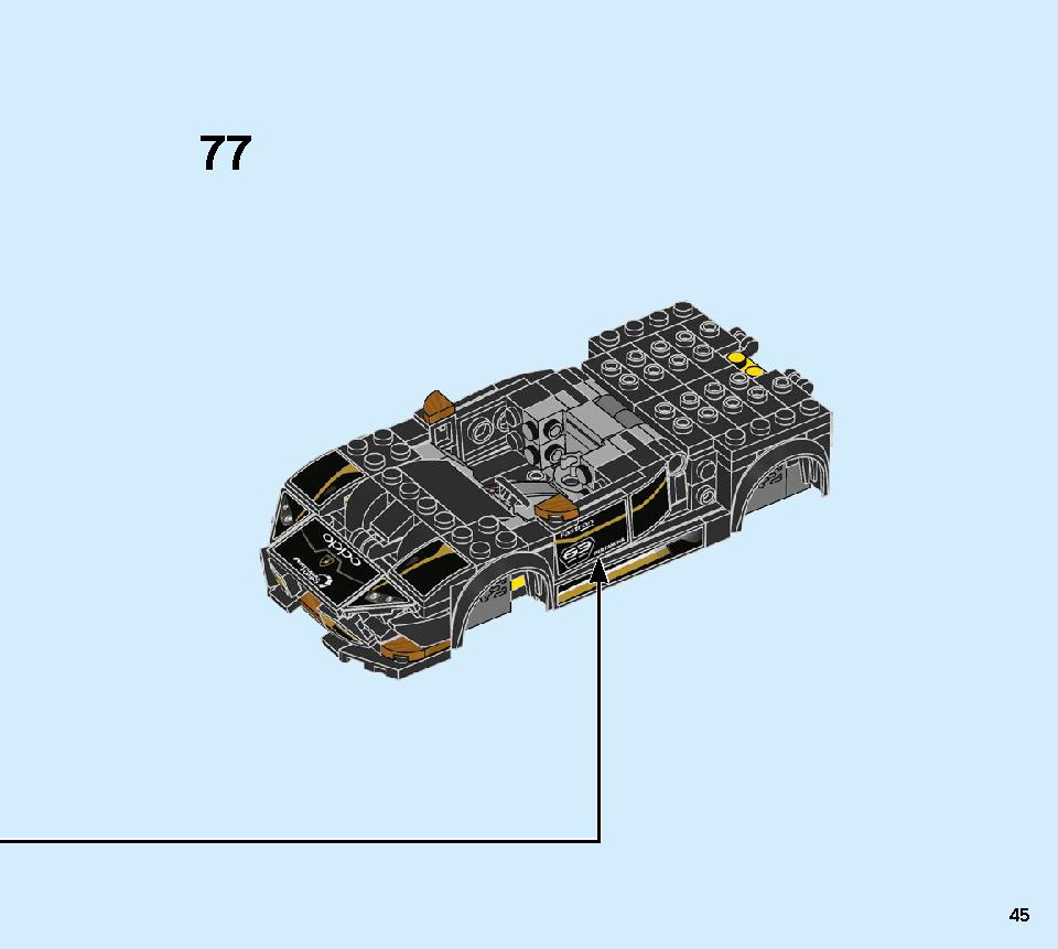 Lamborghini Urus ST-X & Lamborghini Huracán Super Trofeo EVO 76899 LEGO information LEGO instructions 45 page