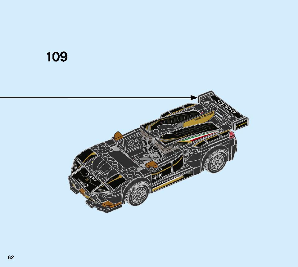 Lamborghini Urus ST-X & Lamborghini Huracán Super Trofeo EVO 76899 LEGO information LEGO instructions 62 page