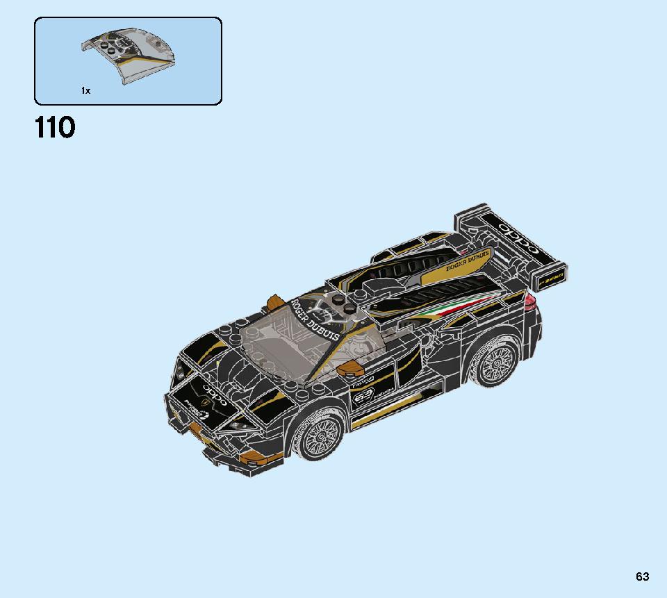 Lamborghini Urus ST-X & Lamborghini Huracán Super Trofeo EVO 76899 LEGO information LEGO instructions 63 page