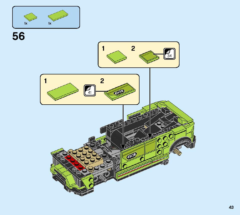 Lamborghini Urus ST-X & Lamborghini Huracán Super Trofeo EVO 76899 LEGO information LEGO instructions 43 page