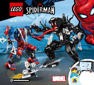 76115 Spider Mech vs. Venom LEGO information LEGO instructions LEGO video review